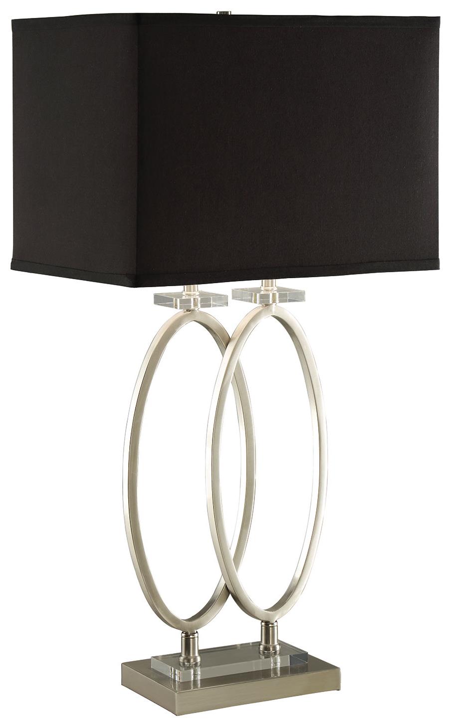 Coaster Table Lamps Brushed Nickel Finish Metal Table Lamp with Black